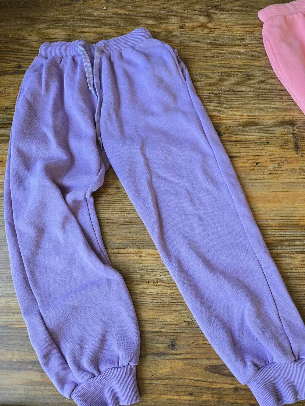 4 PairKids Cozy Sweatpants - Purple, Pink, Gray, White Star Print Fleece Sz. Med